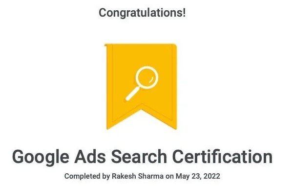 google ads search certification rakesh sharma e1695366800510